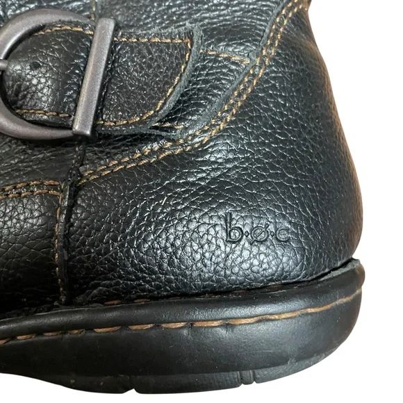 boc Black Leather Buckle Boots women's size 8 - Picture 3 of 8